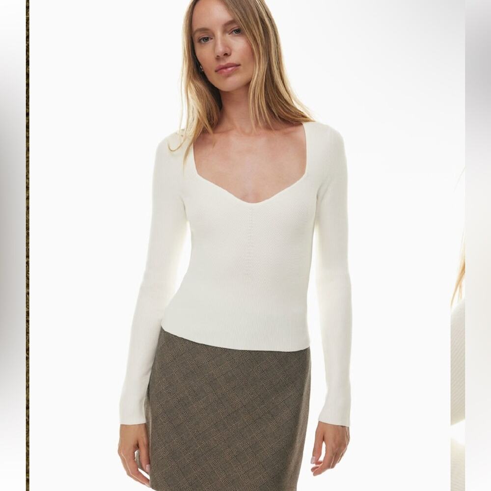 Wilfred Tuscany Long Sleeve Sweater Top Light Birch Size Medium
